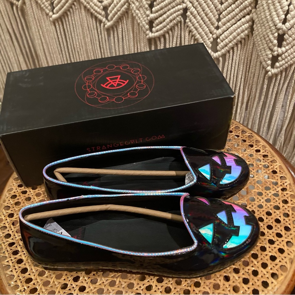 StrangeCult Lydia Holographic JackOLantern Halloween Spooky Flats - Picture 4 of 11